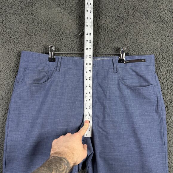 PT01 Pants Mens 36x30 Blue Easy Fit Stretch Wool Blend 5 Pocket Performance - Picture 8 of 14